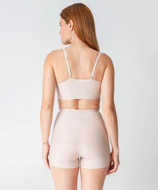 Bermuda Modeladora Cós Alto Sem Costura DelRio Bege