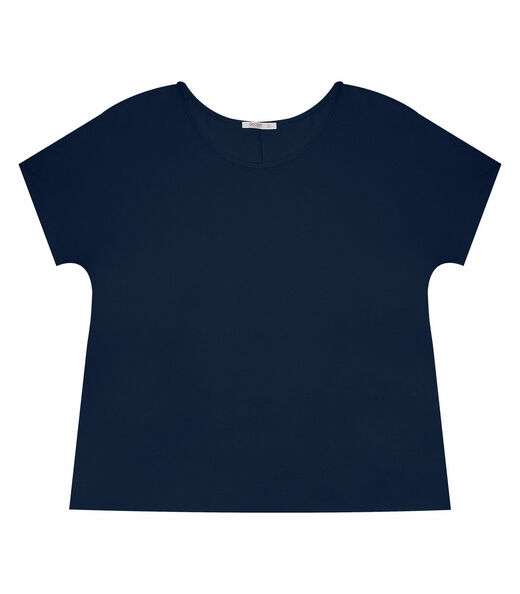 Blusa Manga Curta Feminina Plus Size Secret Glam Azul