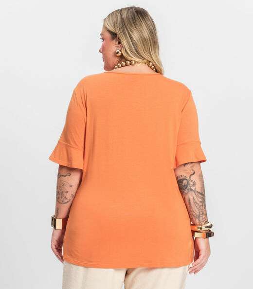 Blusa Plus Size Infinita Cor Rovitex Laranja