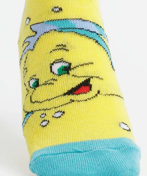 Kit 2 Pares Meias Infantil Cano Médio Ariel E Linguado Disney