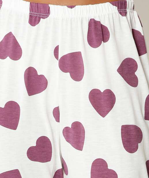 Pijama Feminino Estampa Coração Marisa  