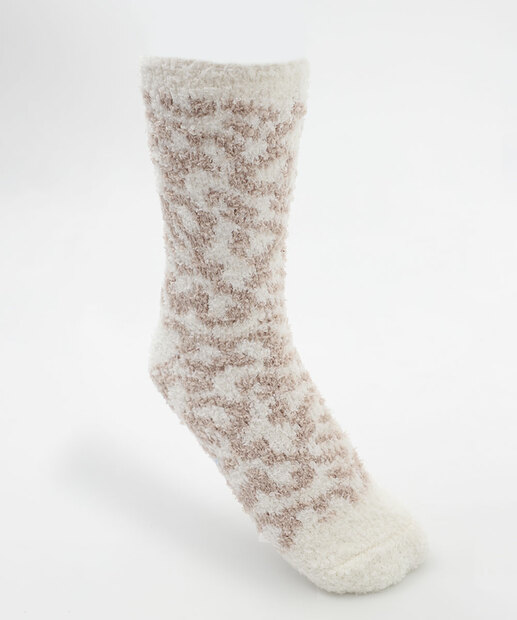 Image_Meia Feminina Cano Médio Chenille Animal Print Marisa Bege