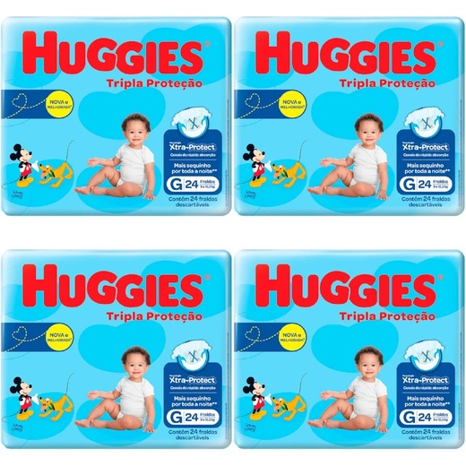 Image_Kit 4 Fraldas Huggies Tripla Proteção Jumbo (G) 24 Unidades cada