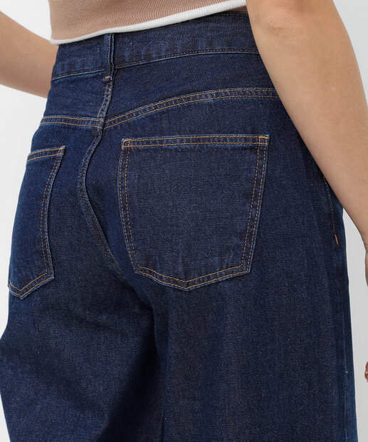 Calça Jeans Wide Leg Feminina Marisa Azul