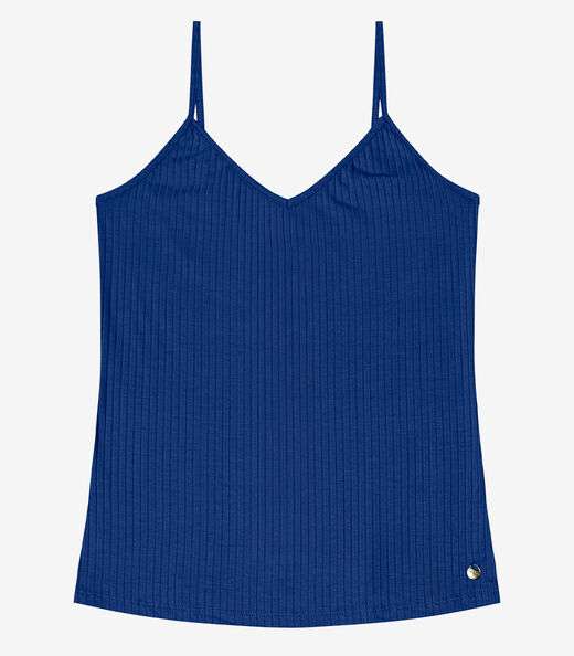 Image_Blusa De Alça Feminina Ribana Canelada Rovitex Azul
