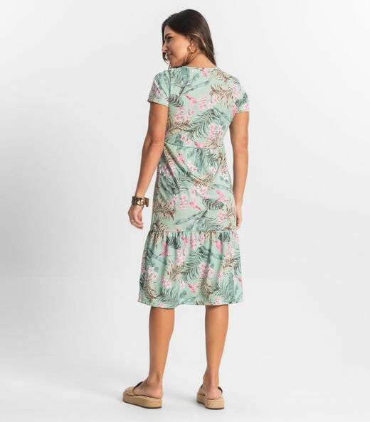 Vestido Midi Feminino Estampado Select Verde