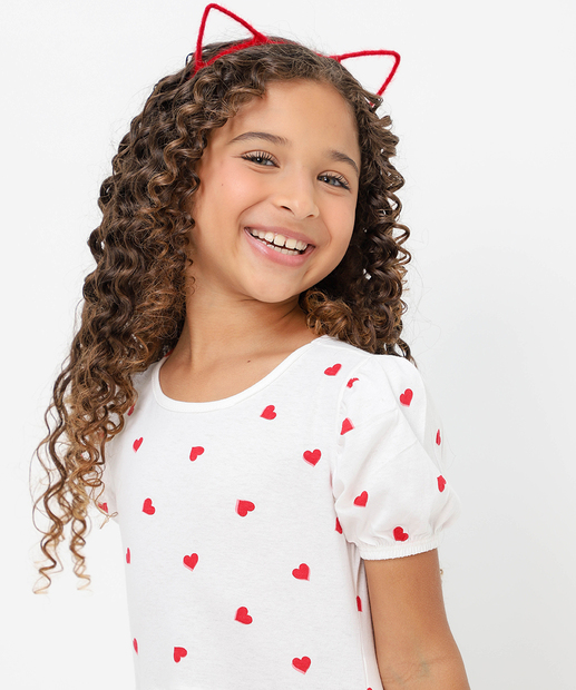Vestido Infantil Bolsos Hello Kitty Tam 4 a 10 Off White