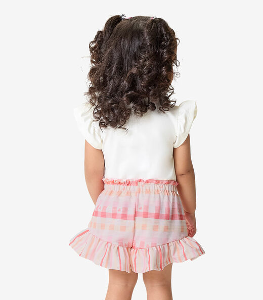 Conjunto Blusa Com Shorts Infantil Rovi Kids Rosa
