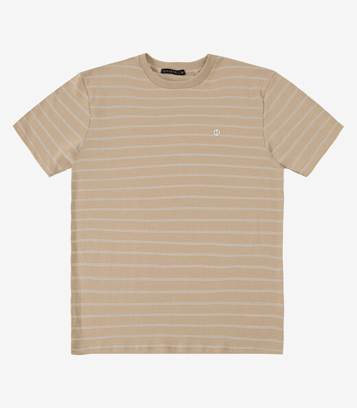 Camiseta Masculina Suedine Listrado Diametro Marrom
