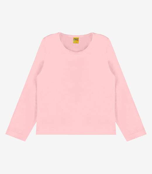 Blusa Manga Longa Infantil Feminina Rovitex Kids Rosa