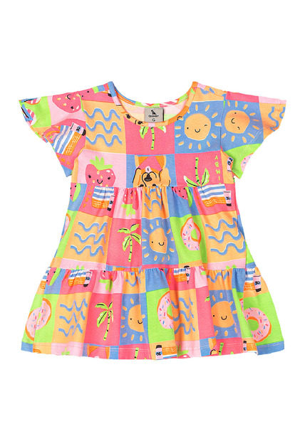 Vestido em Cotton de Manga Evasê Quimby