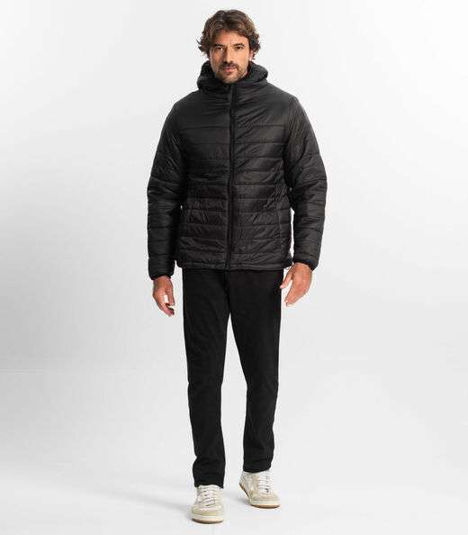 Jaqueta Com Capuz Microfibra Diametro Preto