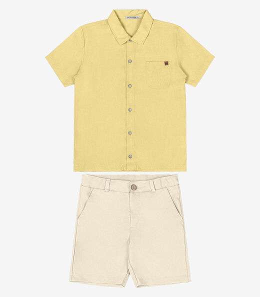 Image_Conjunto Infantil Camisa Com Bermuda Trick Nick Amarelo
