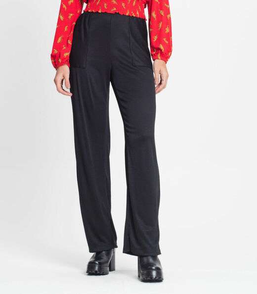 Calça Feminina Em Ribana Duo Rovitex Preto