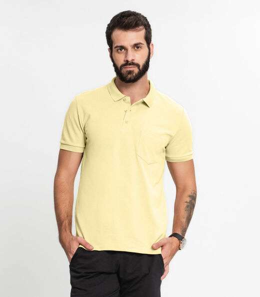 Camisa Polo Piquet Masculina KO Amarelo