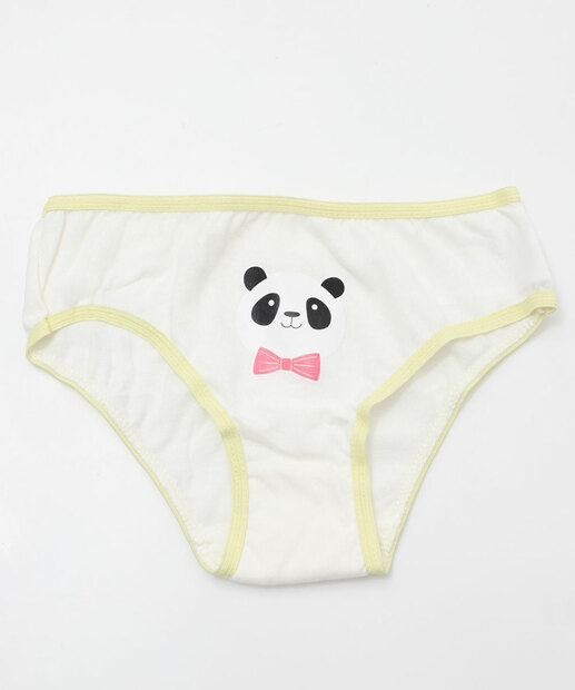 Kit 5 Calcinhas Infantil Panda Marisa Tam 2 a 12 Rosa