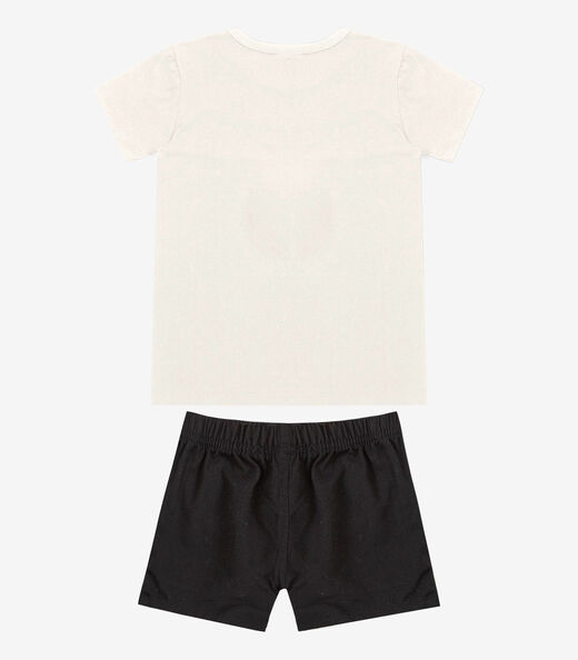 Conjunto Infantil Camiseta Com Bermuda Select Bege