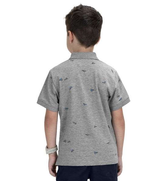 Camisa Polo Infantil Masculina Cotton Trick Nick Cinza