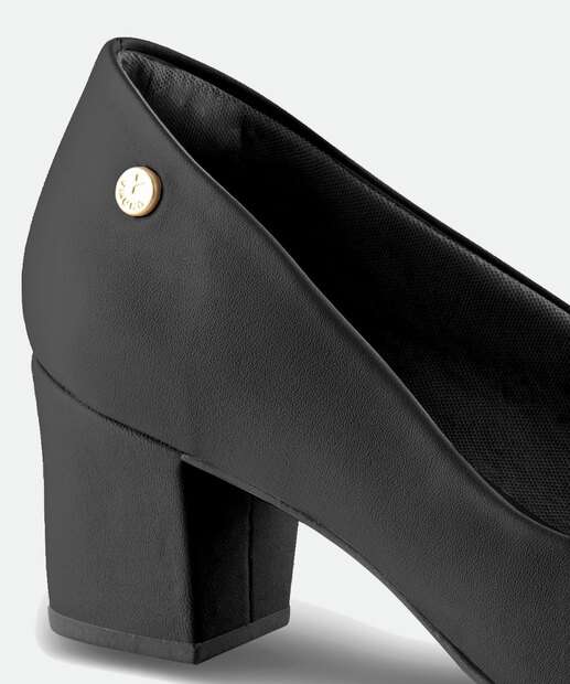 Peep Toe Feminino Salto Grosso Via Uno