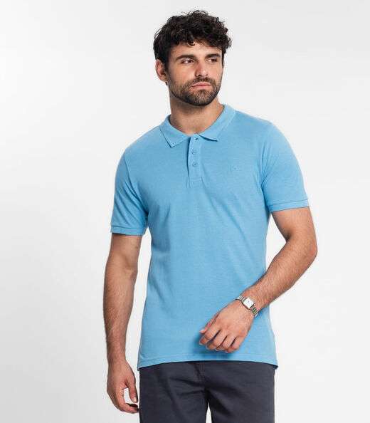 Image_Camisa Polo Masculina Em Piquet Diametro Azul