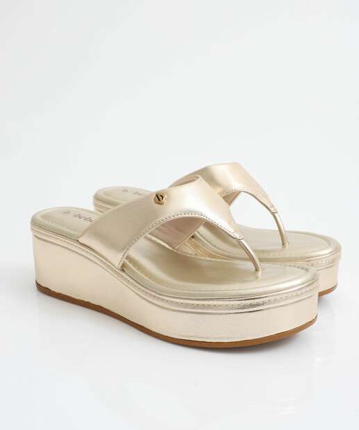 Tamanco Feminino Flatform Bebecê Dourado