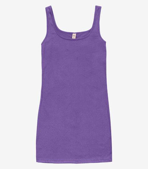 Vestido Curto em Ribana Canelada Rovitex Roxo
