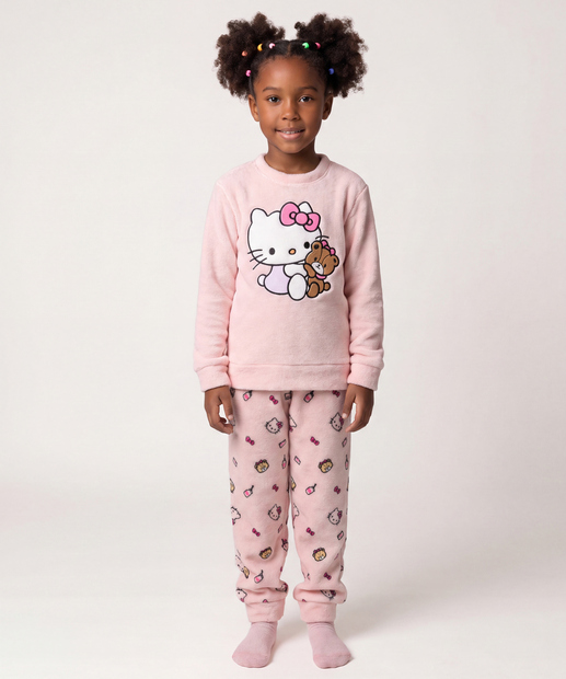 Image_Pijama Infantil Bordado Hello Kitty Manga Longa Tam 04 ao 12 Rosa