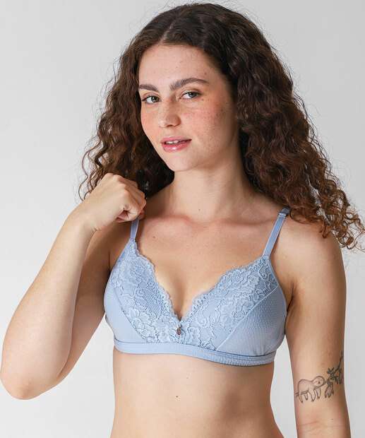 Image_Sutiã Triângulo Textura Recorte Renda Marisa Azul