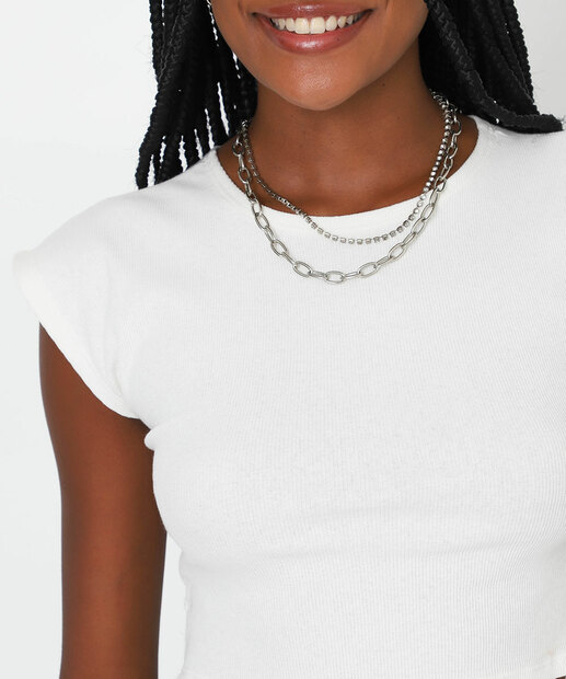 Blusa Feminina Cropped Muscle Tee Marisa Off White