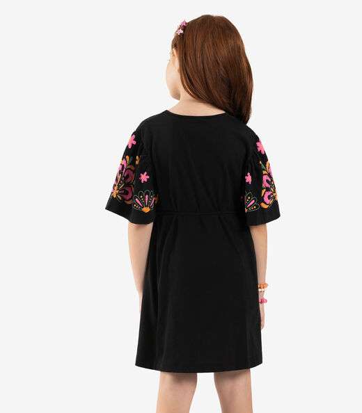 Vestido Infantil Meia Malha Rovi Kids Preto
