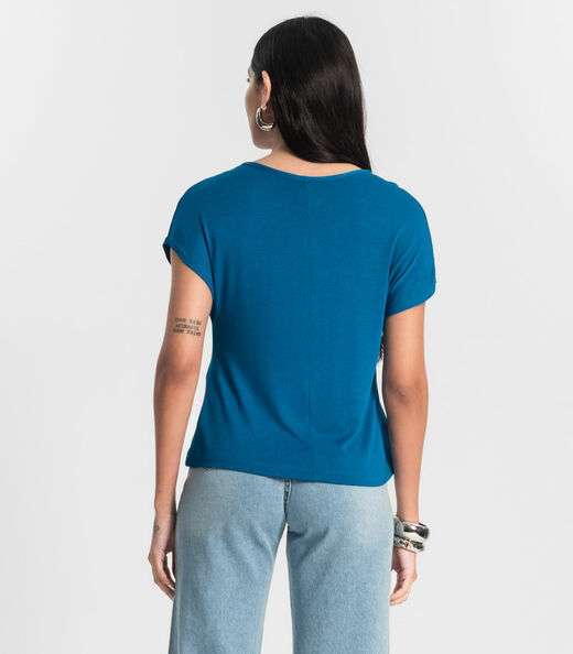 Blusa Tricot Feminina Rovitex Azul