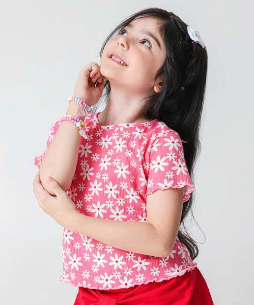 Image_Blusa Infantil Canelada Flores Marisa Tam 4 a 10 Rosa