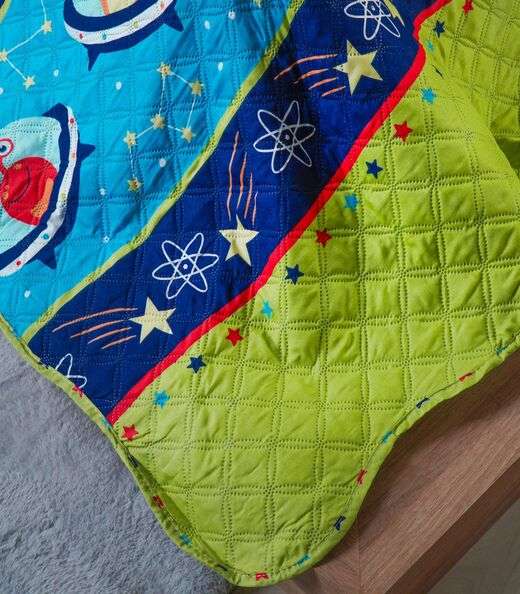 Jogo Cobre Leito Dupla Face Casal Bene Casa Azul