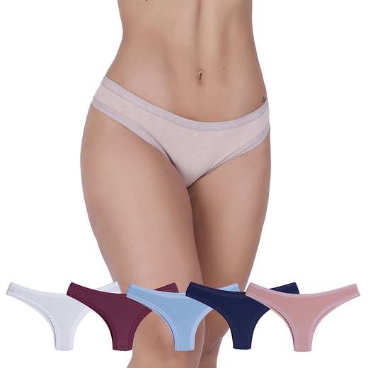 Image_Kit 5 Calcinhas Conforto Algodão Concept Lingerie Multicolorido