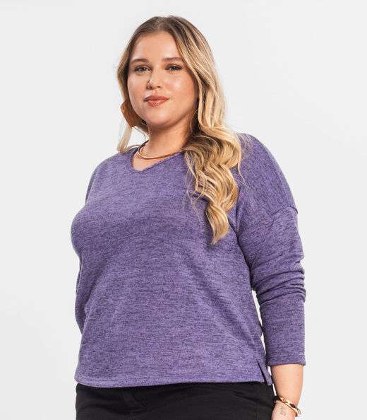 Blusa Feminina Plus Infinita Cor Roxo