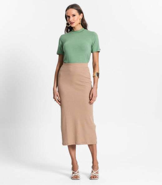 Blusa De Viscotorcion Básica Feminina Endless Verde