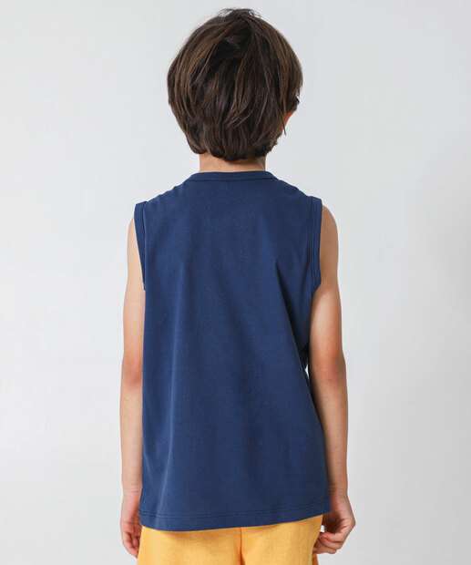 Regata Infantil Estampada Marisa Tam 4 a 10 Azul