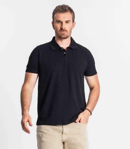 Image_Camisa Polo Básica Masculina Diametro Preto