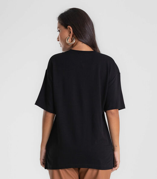Camiseta Endless Molecotton de Viscose Feminina Preto
