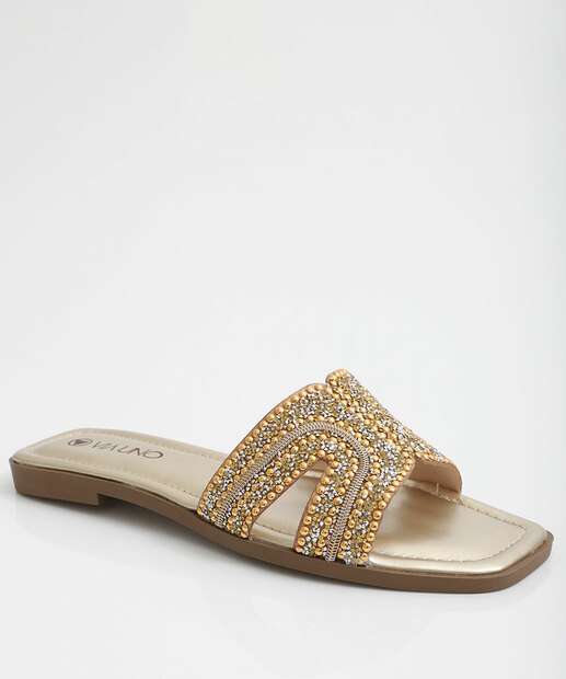 Image_Rasteirinha Feminina Tiras Strass Beira Rio Dourado