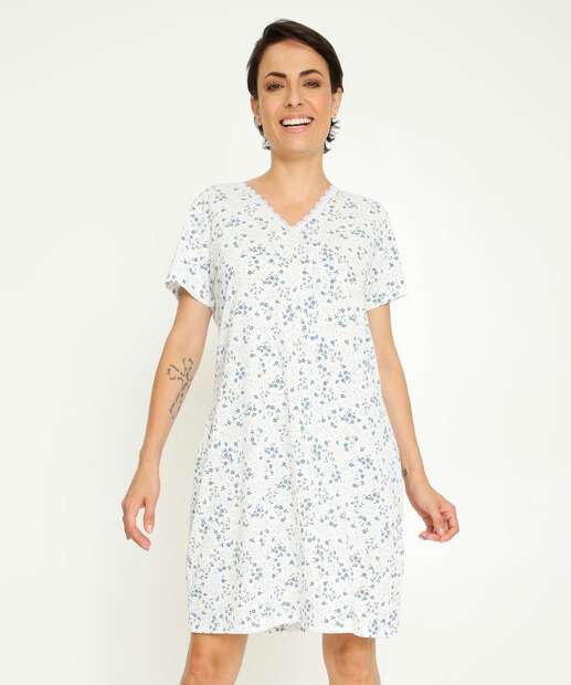 Camisola Estampa Floral Manga Curta Marisa