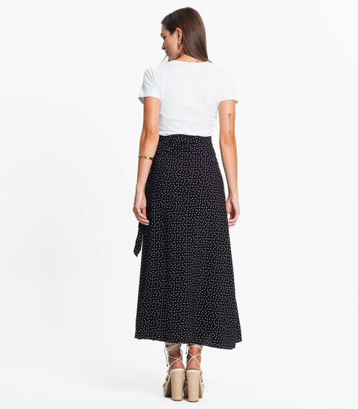 Saia Midi Amarração Envelope Select Preto