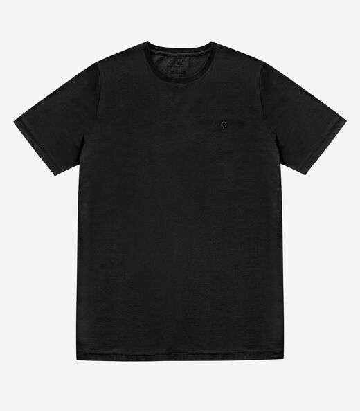 Camiseta Masculina Básica Meia Malha Diametro Preto