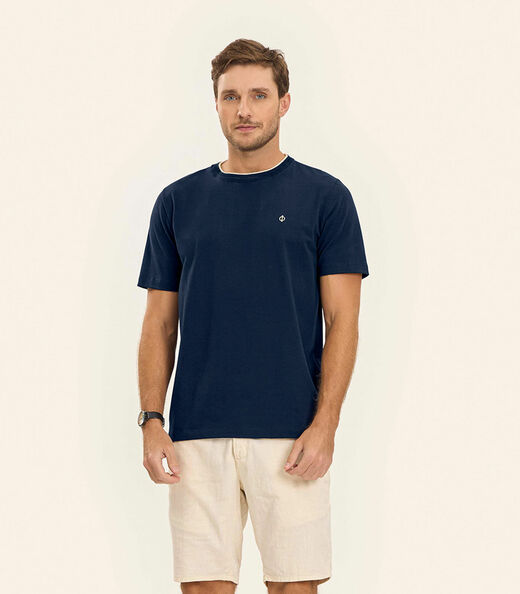 Camiseta Cotton Leve Masculina Diametro Azul