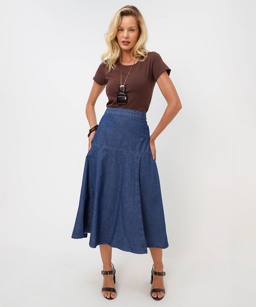 Blusa Feminina Básica Cotton Marisa Marrom