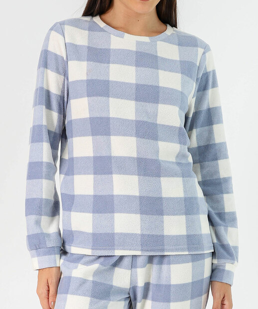 Pijama Feminino Estampa Xadrez Marisa Azul