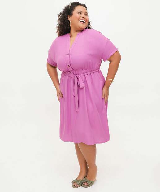 Image_Vestido Plus Size Feminino Botões Manga Curta Marisa