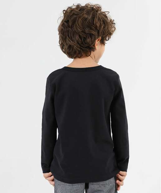 Camiseta Infantil Estampa Sonic Tam 4 a 10 Preto