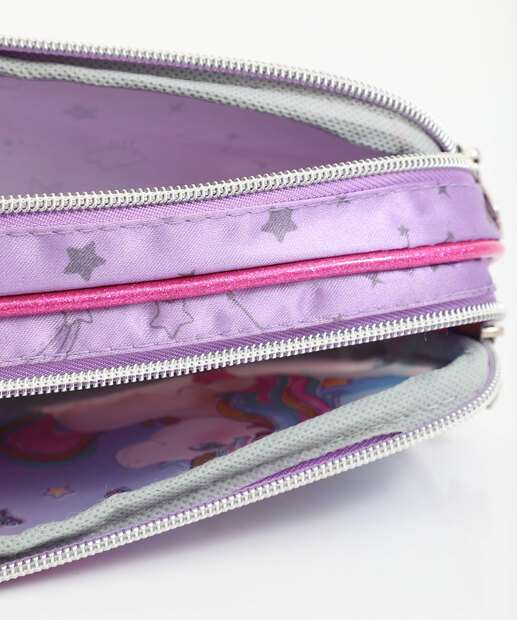 Estojo Escolar Infantil Unicórnio Clio Style Lilás