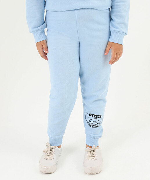 Conjunto Infantil Moletom Capuz Stitch Tam 4 a 10 Azul